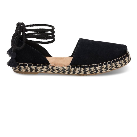 TOMS | Black Katalina Suede Lace Up Espadrilles *New in Box* - Picture 4 of 14